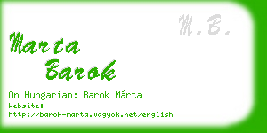 marta barok business card